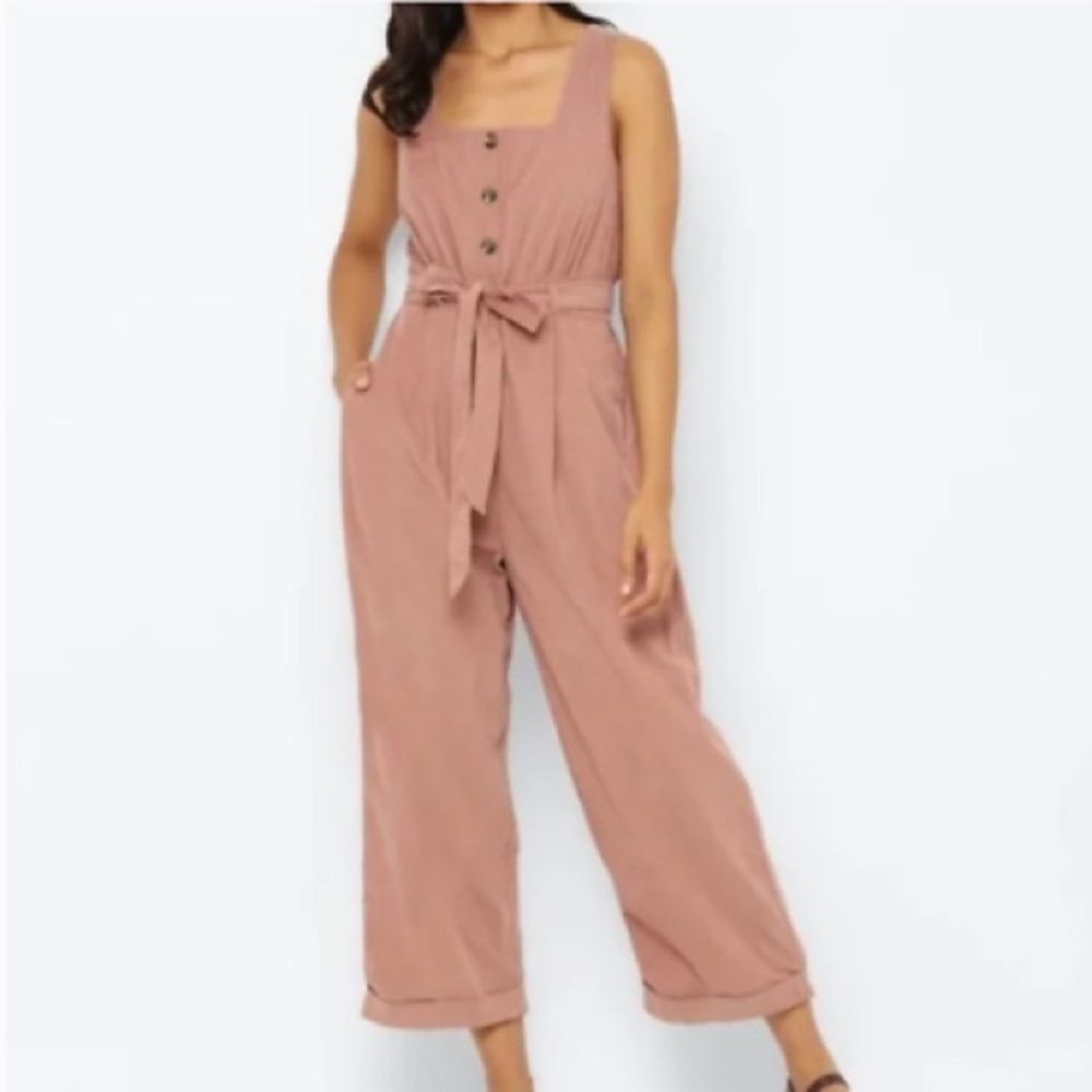 American Eagle Pink Corduroy Jumpsuit